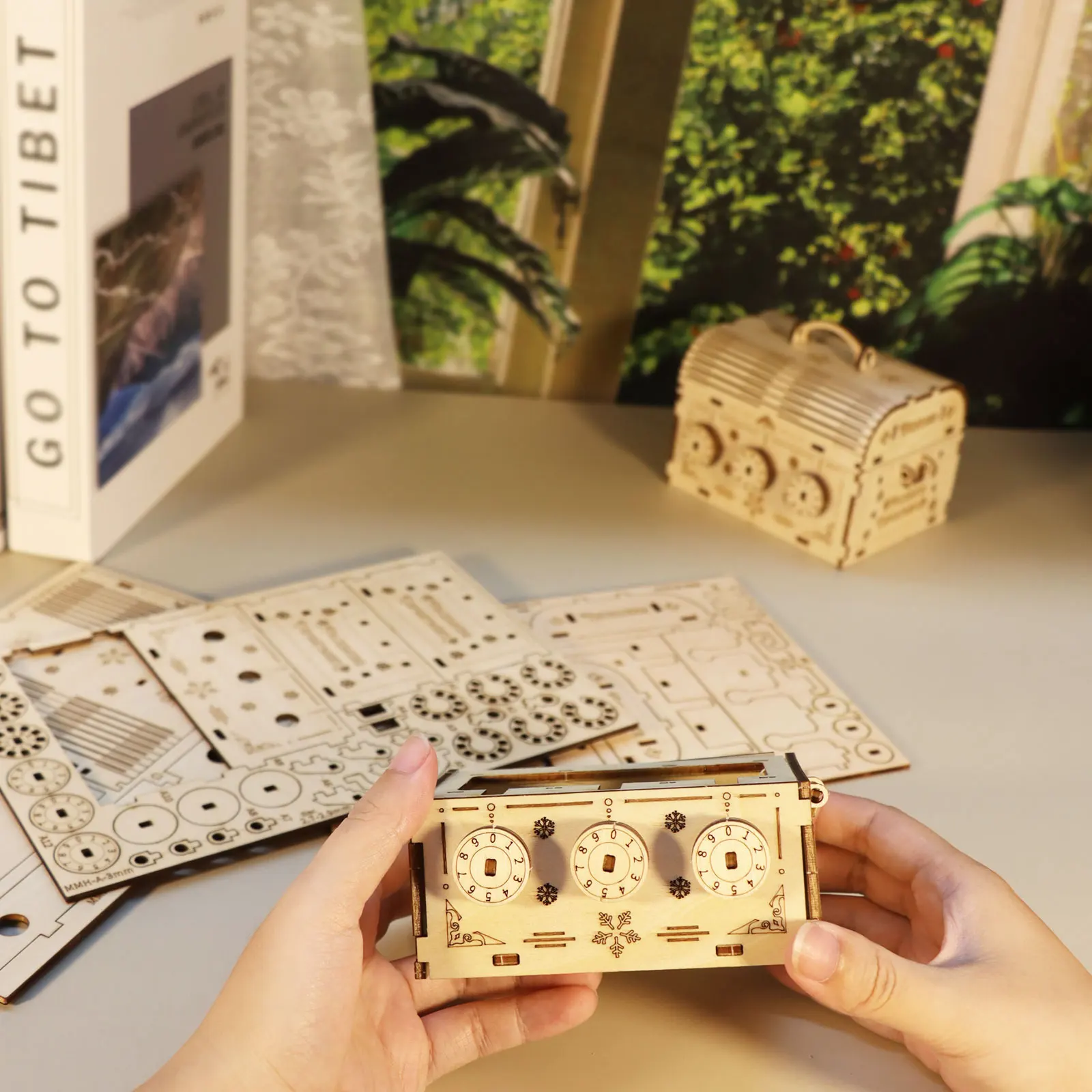 لغز خشبي ثلاثي الأبعاد للبالغين ، الحرف اليدوية ، صندوق الكنوز ، مجموعات النماذج ، دعابة الدماغ ، هدايا عيد الميلاد وعيد الميلاد ، تصنعها بنفسك