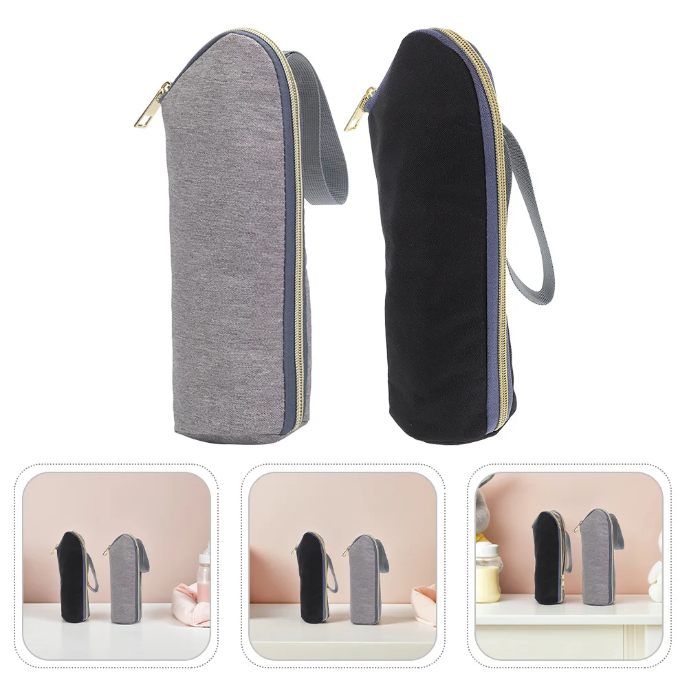 

2Pcs Baby Bottle Insulation Sleeve Thermal Carrier Bag for Stroller Travel with Adjustable Strap Assorted Color