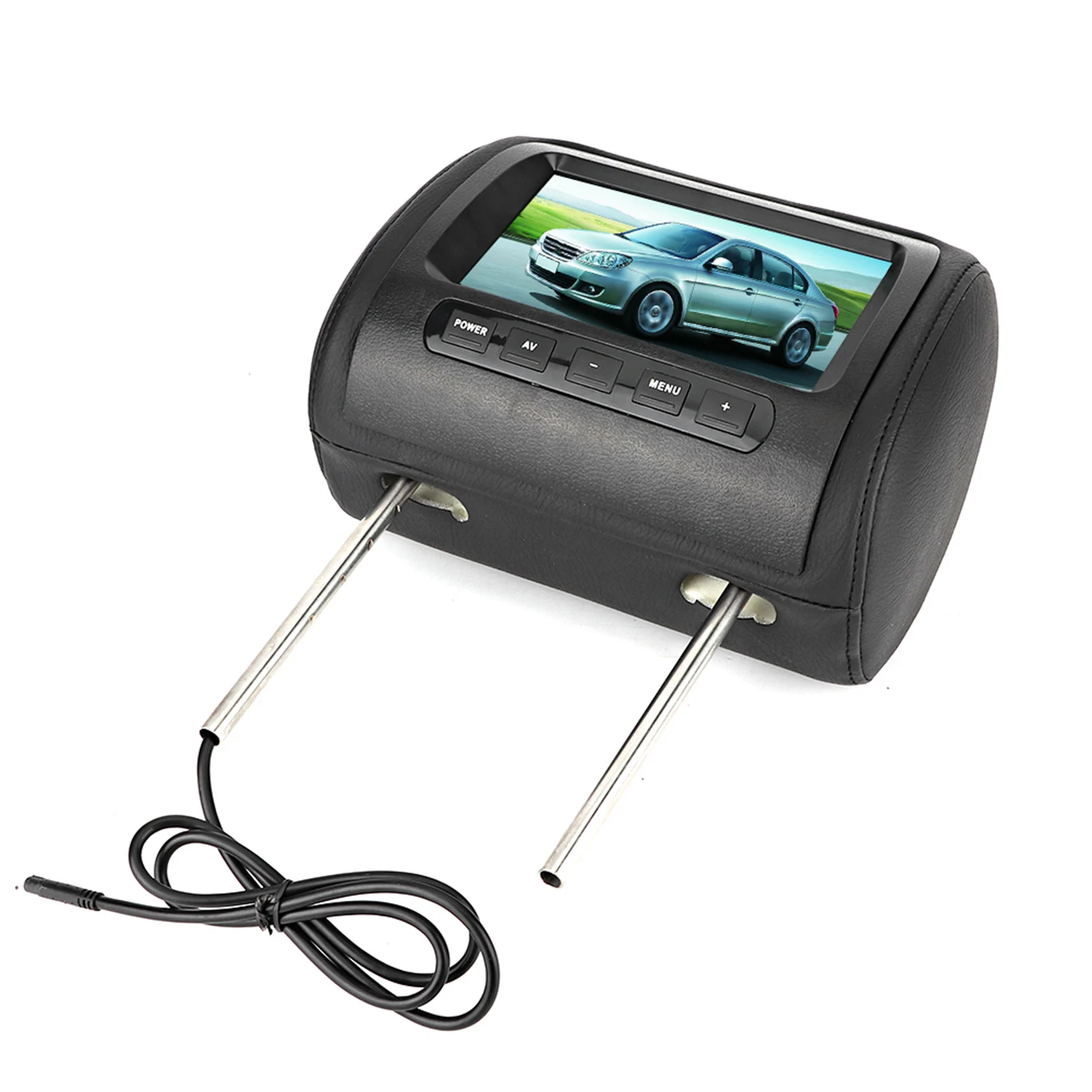 2 stuks 7 inch draadloze bediening verstelbare hoofdsteun LCD-videomonitor MP5-display zwart - afbeelding 2