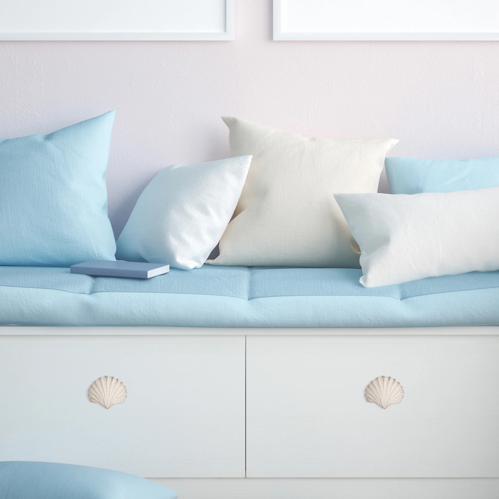 

2pcs Retro Marine Shell Knobs White Scallop Drawer Handles Cabinet Furniture Hardware Dresser Pulls Ocean Theme