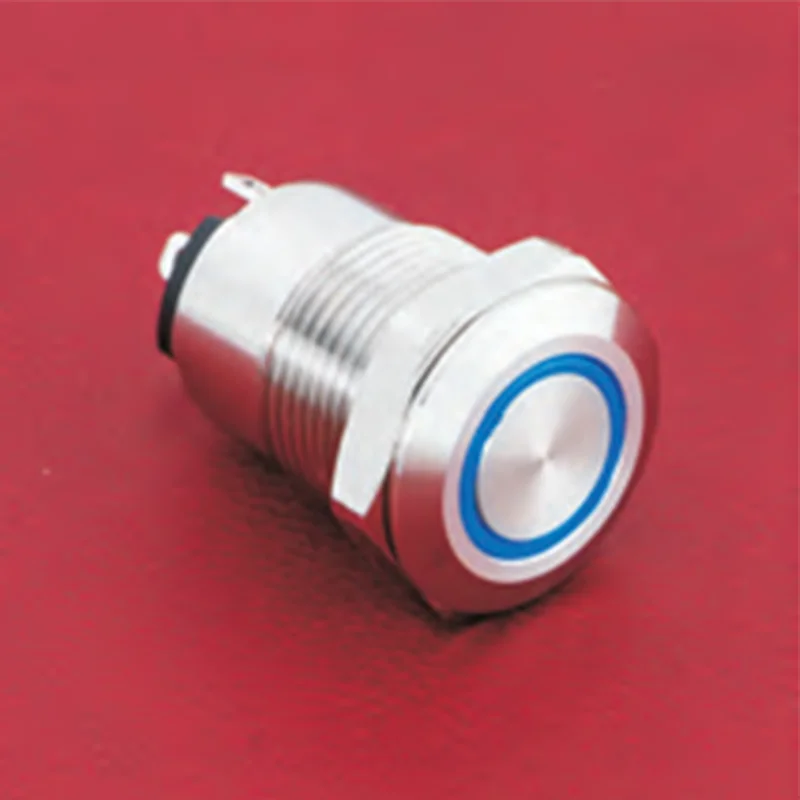 High quality IP65 Stainless button Latching/momentary Mounting hole diameterΦ12mm Convex and concave YELLOW/RED/BULE/GREEN LED