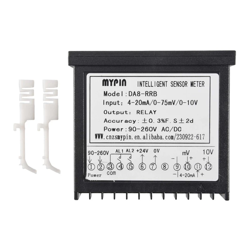 Mypin Digitale Sensor Meter Multi-Functionele Ligent Led Display 0-75Mv/4-20Ma/0-10V 2 Relais alarm Uitgang Da8-Rrb