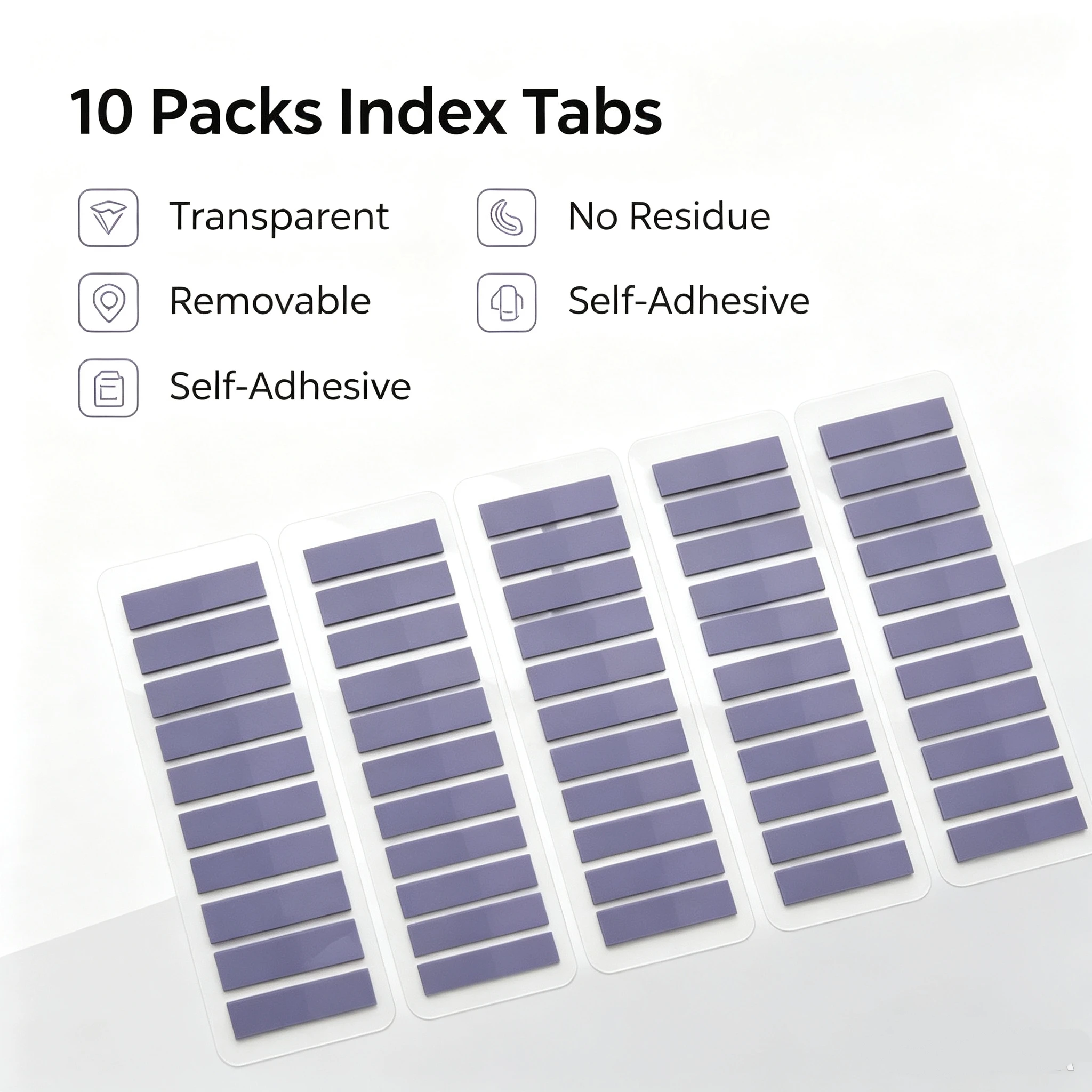 2000Pcs Transparent Colored Sticky Notes Index Tabs Waterproof Self-Adhesive Page Markers for Books File Organizing Office Schoo
