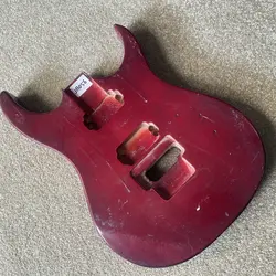 JB056 Floyd Rose Electric Guitar Body with 2 Humbucker Pickups Surface Damages Cracks Semi Finishing DIY Guitar Parts