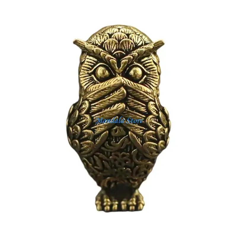 U2JC Retros Owl Decoration Crafts from Brasses Unique Figurine for Home Office Artistic Gift Choice