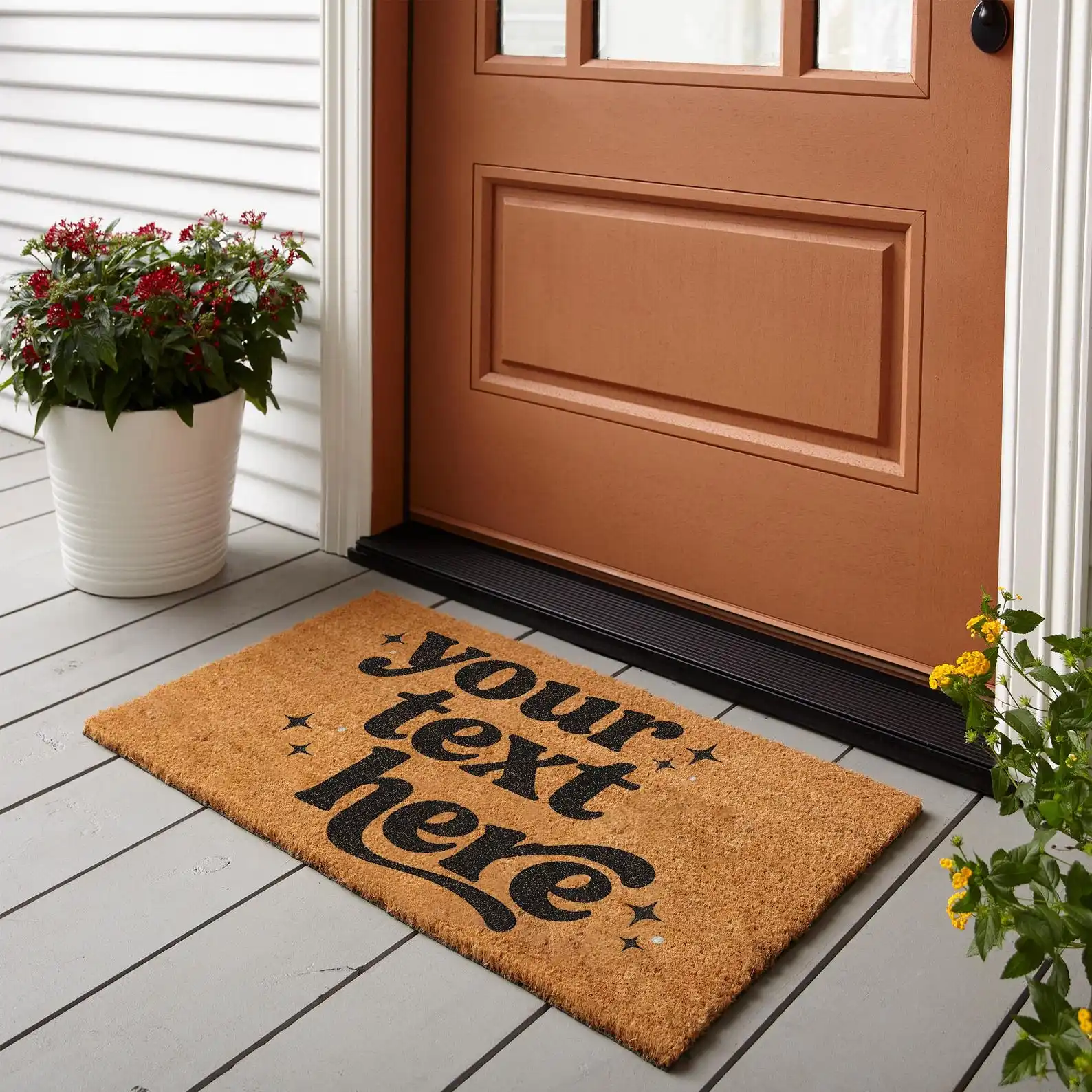 Custom Family Company Entrance Doormat Personalized Welcome Mat Your Text Here Aesthetic Front Door Decor Mat Custom Text Rug