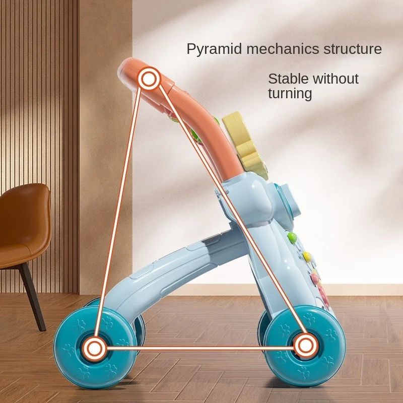 Dokitoy New Baby Walking Car Toy Baby Multi Functional Walking Handcart Anti Rollover Newborn Learning Walking Assistant Car