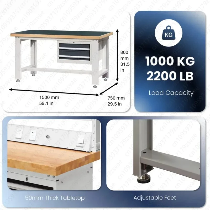 Heavy Steel Workbench Garage Workshop Workbench with Storage Module Workbench Rugged Workstation Electronics