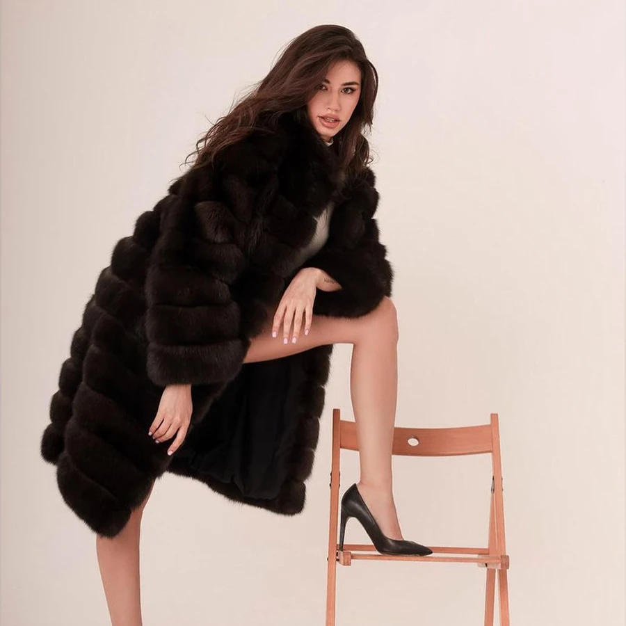 Women Clothing 2024 New Arrivals Winter Natural Fur Jacket Stand Collar Fox Fur Coats Luxury Ladies Genuine Fox Fur Coat