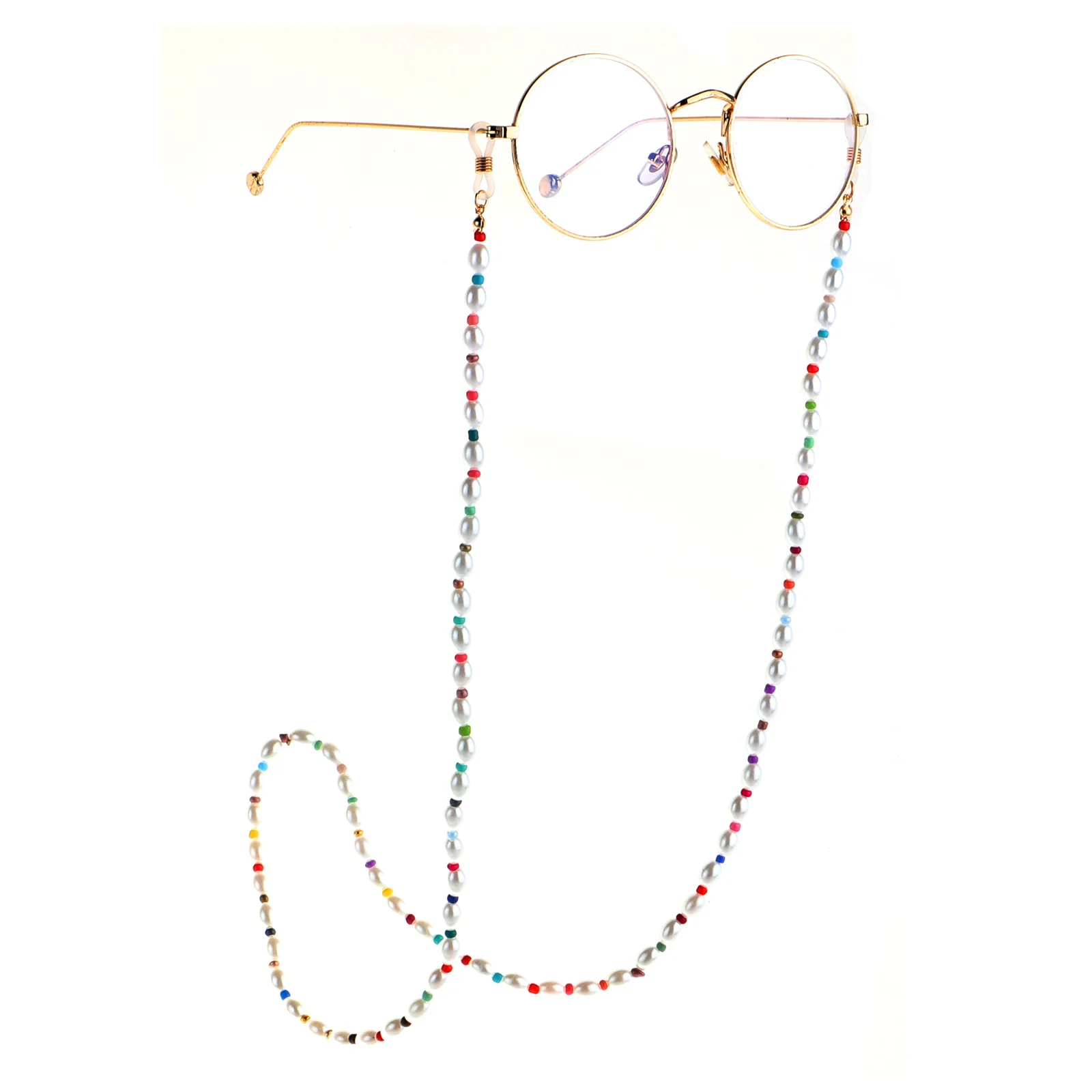 

Fashion Sun Glasses Pearl Eyeglasses Chain Women Outside Casual Sunglasses Accessory Necklace Gift Mask Hanging Rope