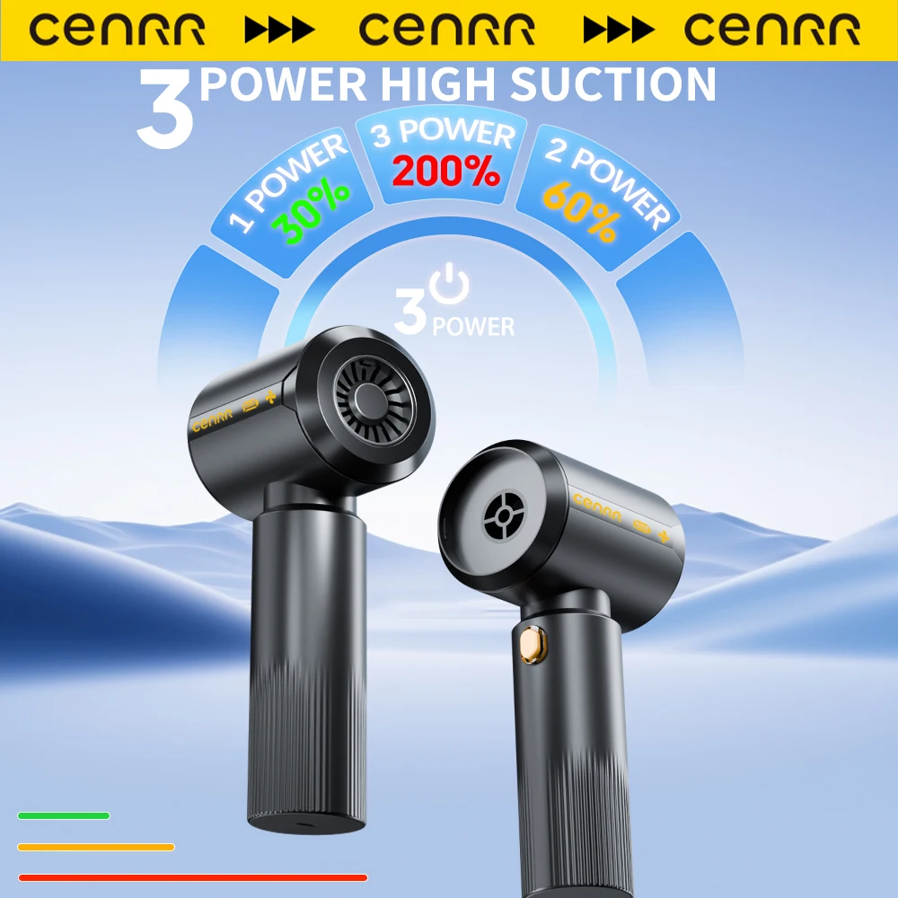 CENRR New Battery Level Display Car Vacuum Cleaner 7500mAh Home Man Christmas Gift Powerful Portable HandHeld Car Cleaner