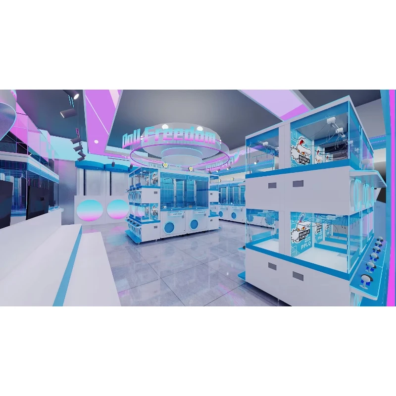 

Scissors Doll Machine Rope Claw Machine Blue Prizes Toy Game Coin-operated Scissors Doll Game Gift Machine