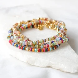 KKBEAD Boho Bracciale Donna Y2k Gioielli Braccialetti Boemia Regalo Conchiglia colorata DIs Perline Summer Beach Pulseras Mujer