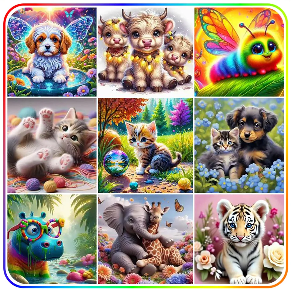 

SDOYUNO 5D Diamond Painting Cute animals Diamonds For Picture Crafts Drawing With Diamonds Diamond Mosaic Diy Crystal Home Decor