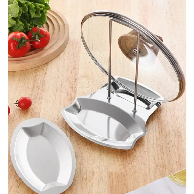 

1Pcs Stainless Steel Durable Pot Lid Organizer Wall Mount Detachable Drain Rack Utensil Holder Rustproof Kitchen Countertop Tool