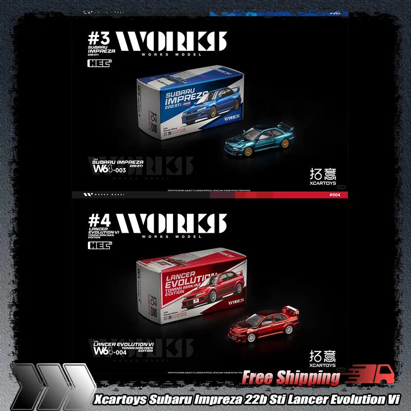 

Xcartoys 2026 Hec 1:64 Subaru Impreza 22b Sti W64-003 Lancer Evolution Vi Tommi Makinen Eoition W64-004 Alloy Car Model Toy Gift