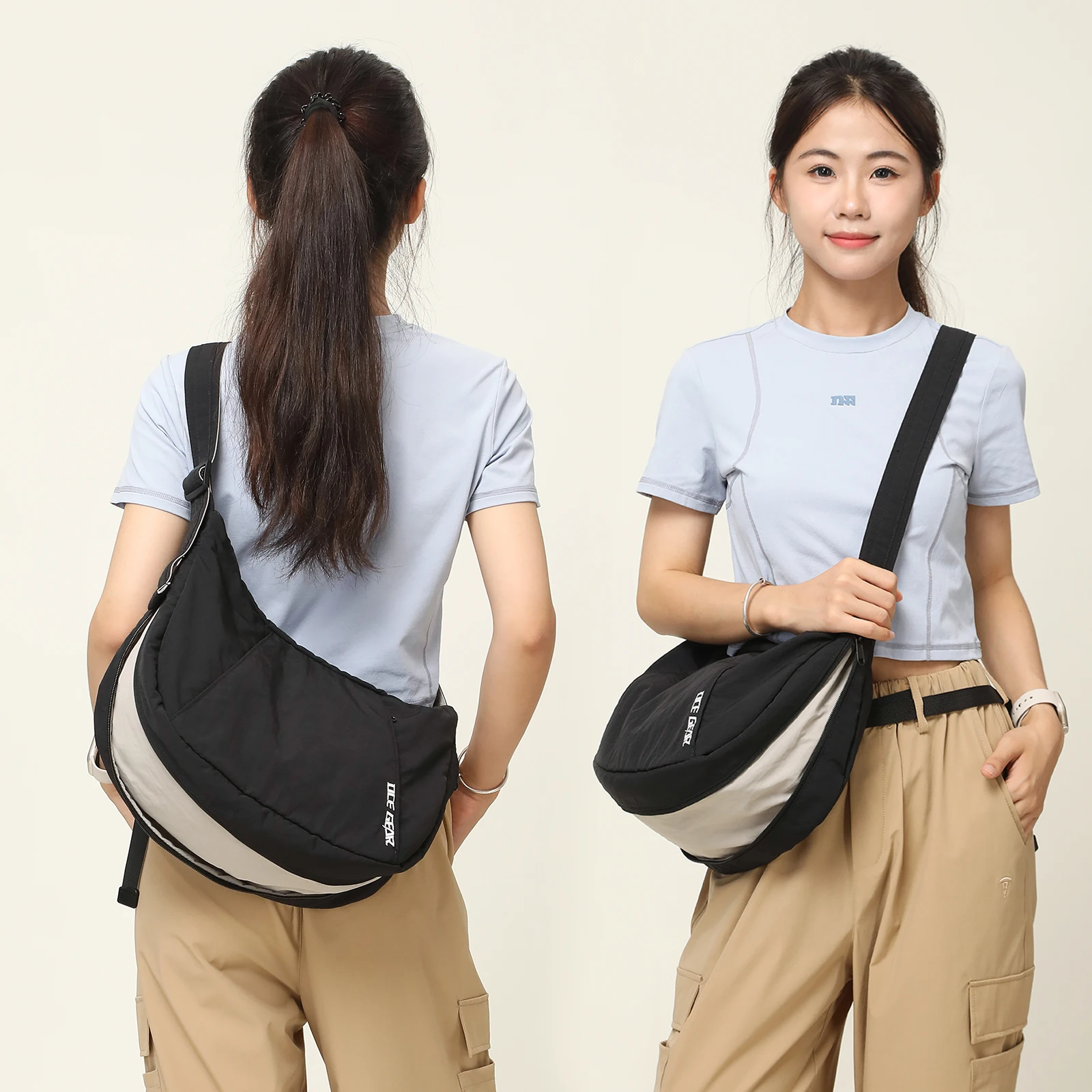 

Расширяемая сумка через плечо, водонепроницаемая, легкая, большая вместительная, с регулируемым ремешком, сумка-мессенджер для женщин и мужчин, для путешествий