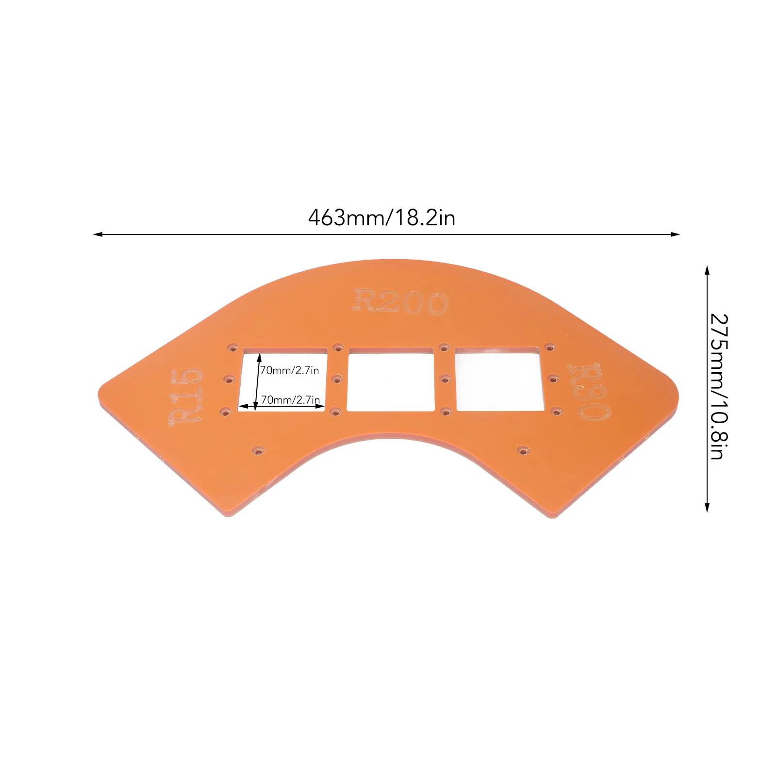 Gabarit de routeur de rayon, calcul de travail, guide de rayon pour armoire, coins de garde-robe, trous de commutation, R15, R30, R100, R200