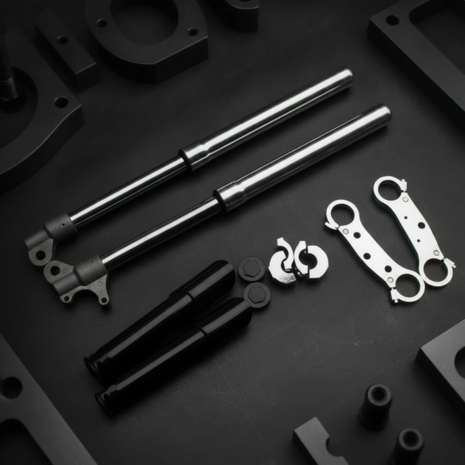Motorcycle Forks with Connecting Plate Easy Installation Inverted Front Forks Inverted Shock Absorbers Complete Front Fork Set