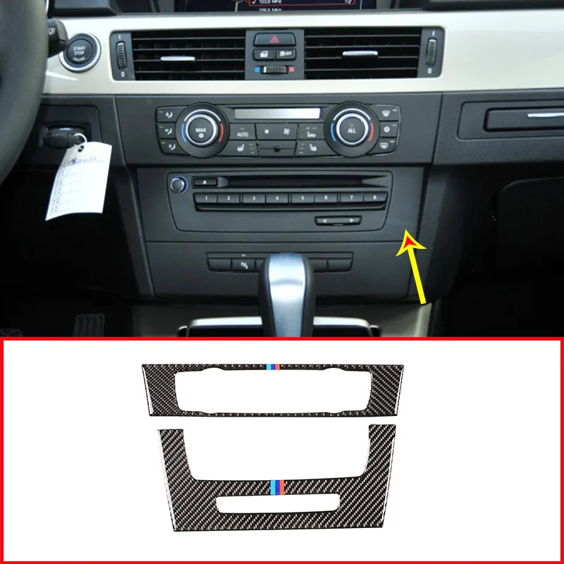 

For BMW 3 Series E90 E92 2012 Year Carbon Fiber Car Central Control CD Air Conditioning Panel Accessories