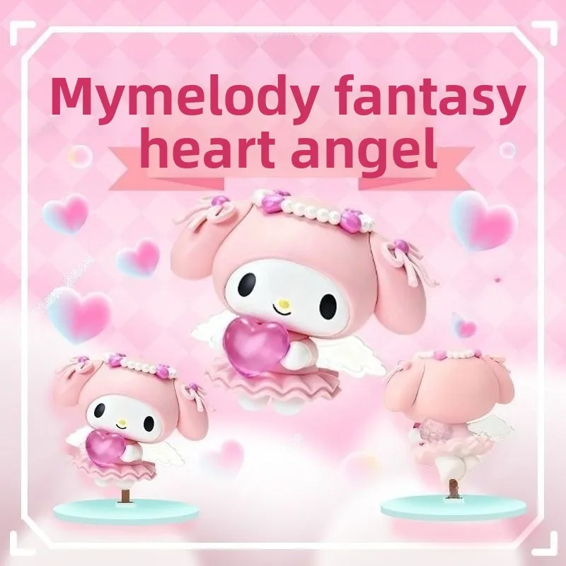 Cute Cartoon Hello Kitty My Melody Kuromi Fantasy Love Angel Ornaments Kawaii Creative Desktop Figures Selected Birthday Gifts