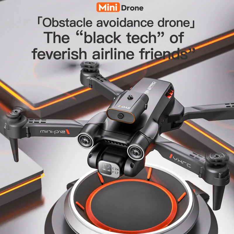 YENI P12 Mini Drone Katlanır Profesyonel 4K HD Drone Kamera Helikopter Çift Kamera Uzaktan Kumanda RC dört pervaneli helikopter Oyuncaklar Hediyeler