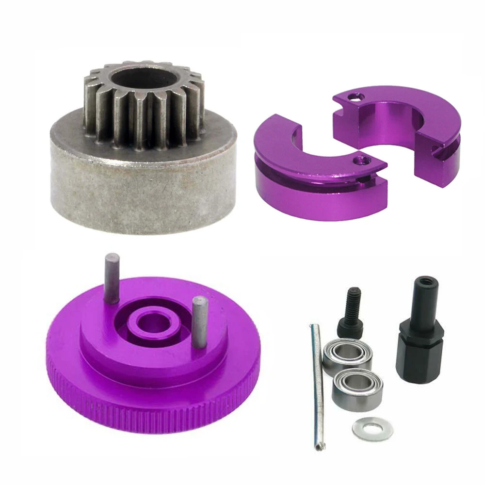 1set Flywheel Clutch bell 16T Tooth Clutch Bell & Ball Bearings 10*5*4mm for 1/10 rc Nitro model car Engine parts