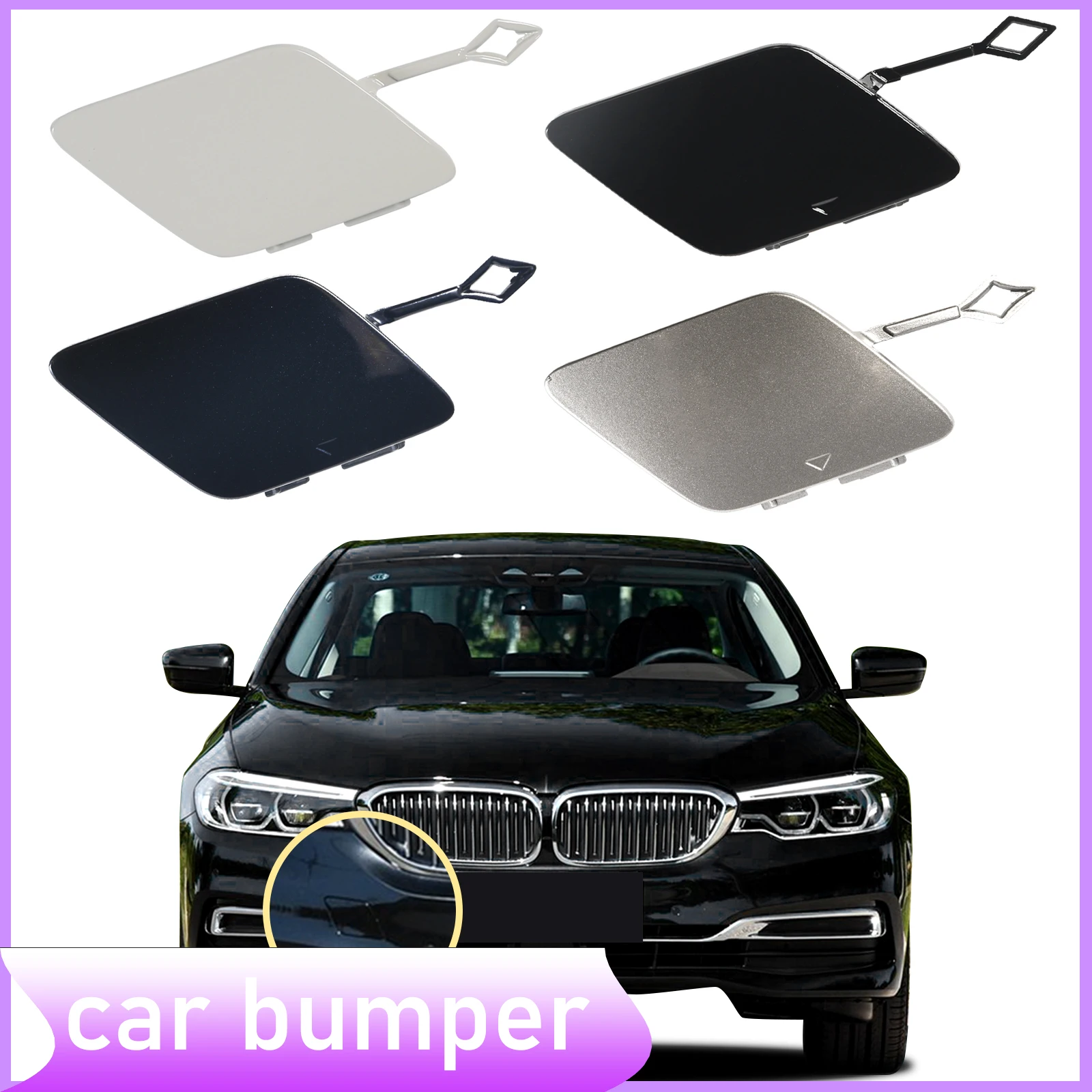 

Front Bumper Tow Hook Cap Towing Eye Cover For BMW 5 G30 G31 518 520 535 540 2017 2018 2019 2020 51117427448 Car Accessories