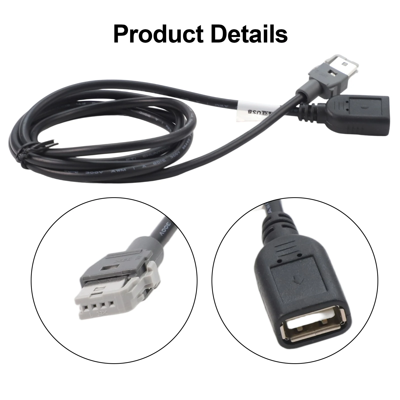 

4-контактный USB-разъем 4-контактный гнездовой адаптер Автомобильные установки Материал ABS Недеформированная структура Практичный адаптер