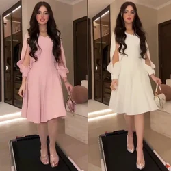 CustomizedExquisite High Quality Sparkle Jersey Ruffle Cocktail Party A-line V-neck Bespoke Occasion Gown Knee Length Dresses