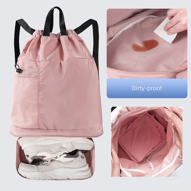 Mochila de malla con cordón para deporte y senderismo - seco/húmedo - imagen 2