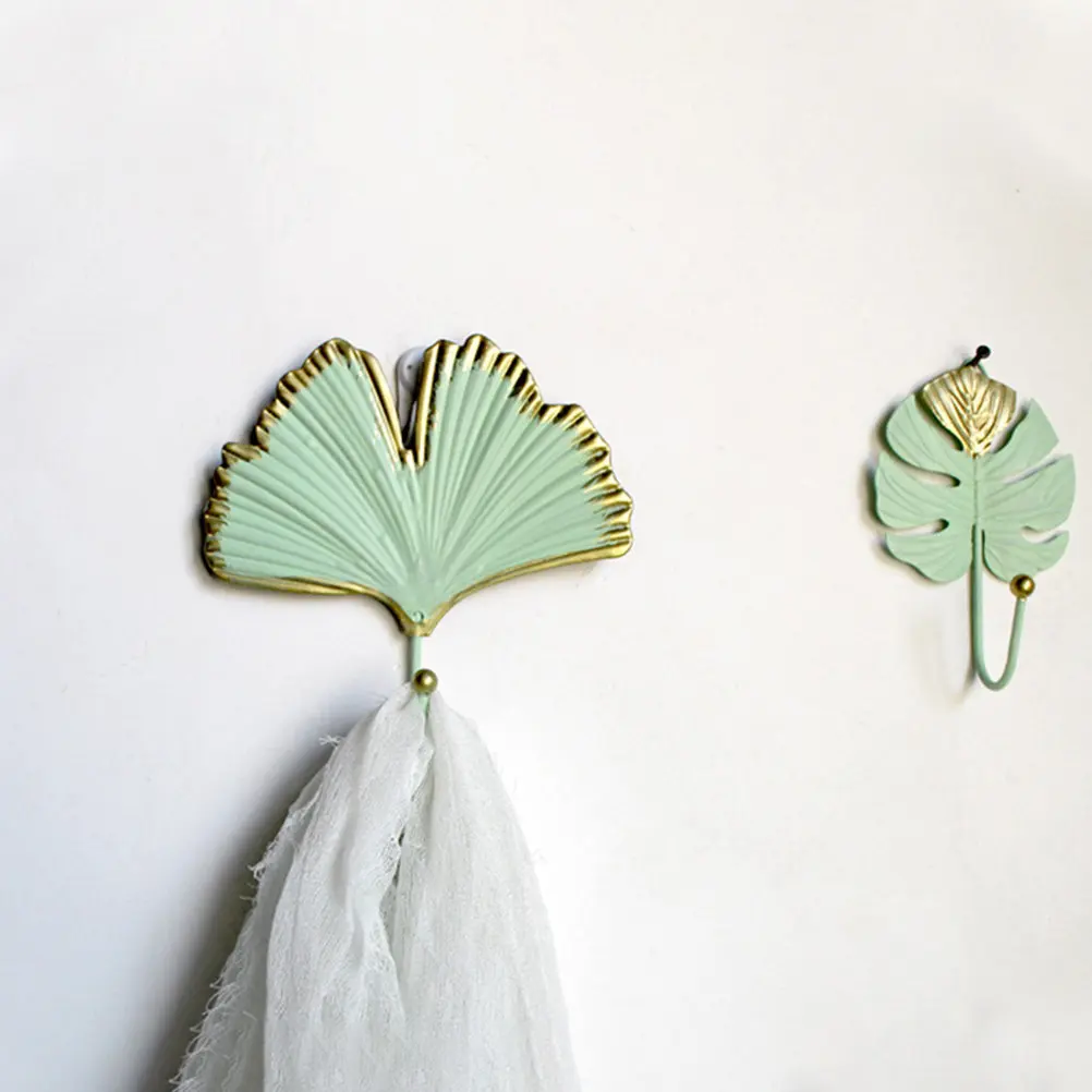 3Pcs Premium Leaf Style Hooks Multipurpose Decorative Wall Hooks for Clothes Hats Scarves Masks Towels Bags Light Luxury Home - view 6