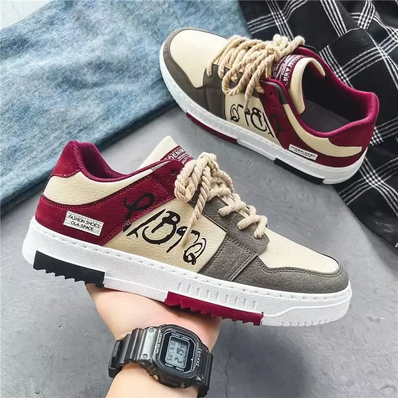 Fashion Designer Shoes Men Casual Platform Sneakes Lace Up Trainers Student Sneakes Mens Vulcanized Shoes Zapatillas Hombre