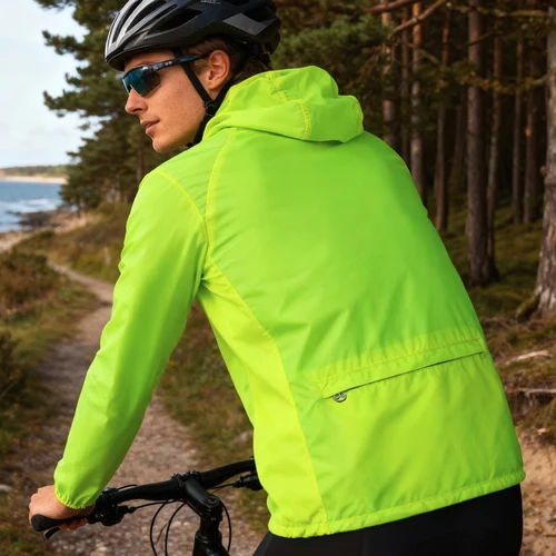 Imagen 2 del producto WOSAWE primavera hombres bicicleta rompevientos repelente al agua media cremallera chaqueta pulóver plegable a prueba de viento chaqueta de ciclismo con capucha