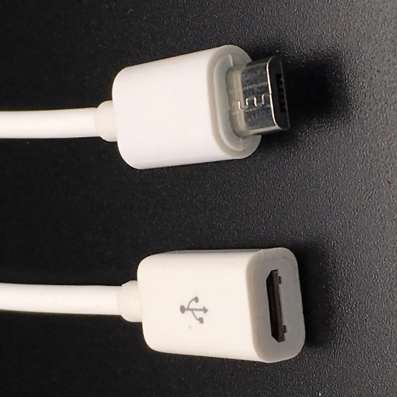 USB 2.0 Micro USB Cable de extensión macho a hembra Mac USB Cable de datos hembra a hembra 0,1 metros