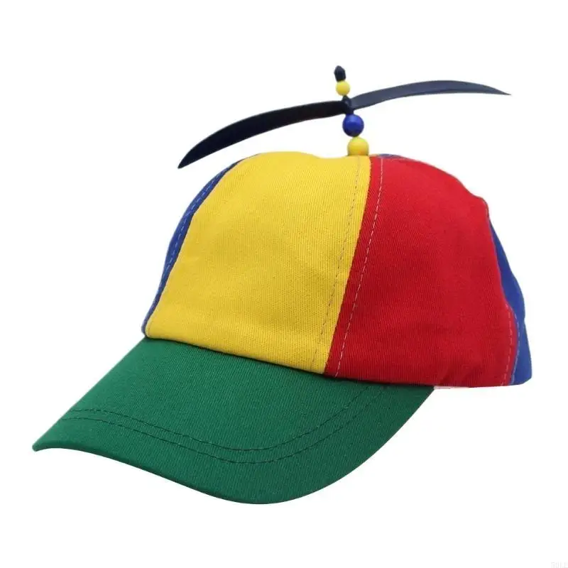 50LE Adjustable Helicopter Hat Role Playing Baseball Hat Festival Propeller Hat