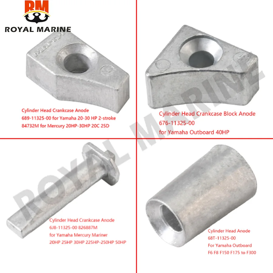 

Cylinder Head Crankcase Anode For Yamaha 689-11325-00 676-11325-00 6J8-11325-00 68T-11325-00 20-300HP Mercury 84732M 25-30HP