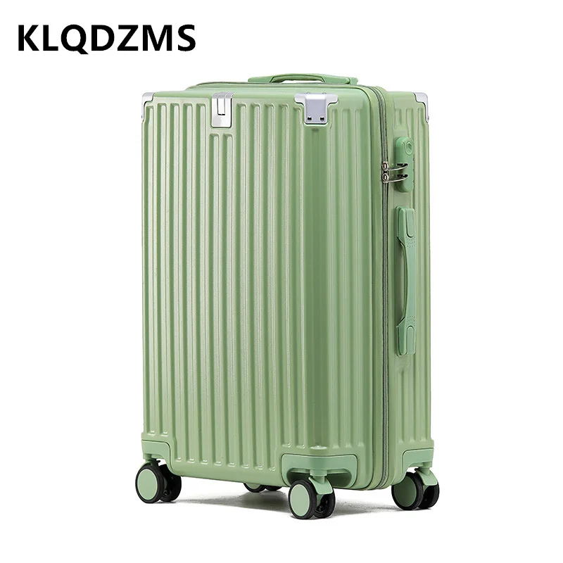 

KLQDZMS New 20 Inches Suitcase Thickened PC Zipper Boarding Box 22"24"26"28 "Aluminum Frame Trolley Case with Wheel Luggage