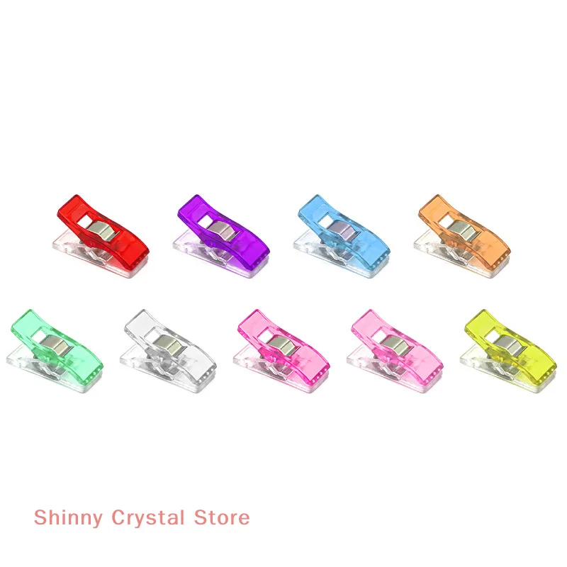 50pcs Multipurpose Sewing Clips Colorful Binding Clips Plastic Craft Quilting Clip Craft Clamps Sewing Transparent Color Clips