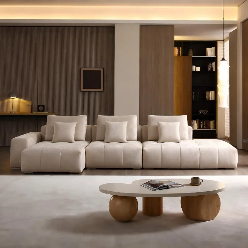 Italian Minimalist Modular Sofa, Saba Pixel Matte‑Cloth Sofa For Large Apartment Living Room Furnishing