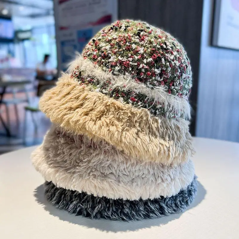 Retro Fisherman Hat with Warm Fleece Lining and Ear Protection Women Autumn Casual Outing Winter Collection Thanksgiving