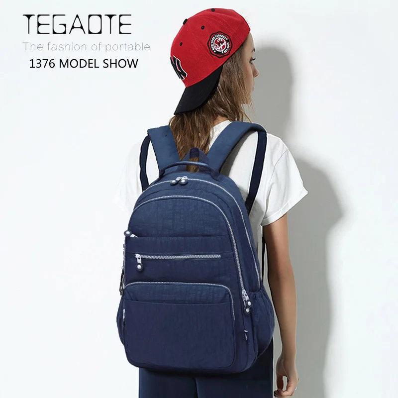 TEGAOTE Backpack Women‘s 2024 Nylon Female Travel Bags Climbing Packbag Korean Popular Bag Luxury Schoolbag Girls