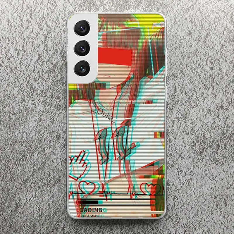 LEWD Sad Girl Japanese Anime Print Soft Case for Samsung Galaxy S25 S24 S23 S22 Ultra S21 Plus S20 FE Phone Shell S10 + Pattern