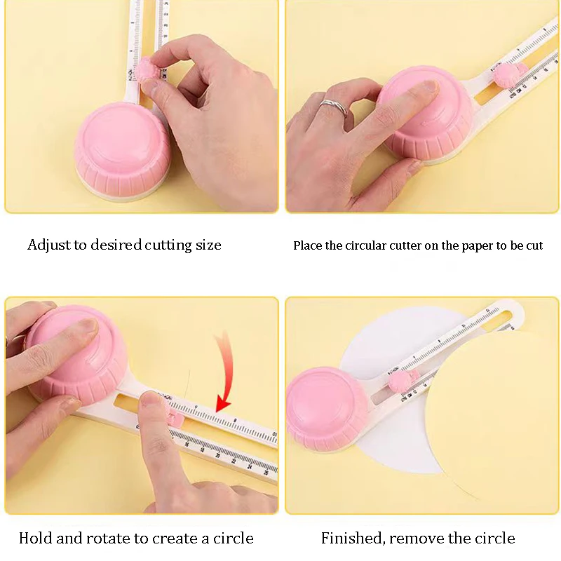 1 قطعة قاطع الورق الدائري بطاقات القصاصات شكل دائري القاطع DIY بها بنفسك سكين القطع المستديرة 360 قاطع دائرة دوارة