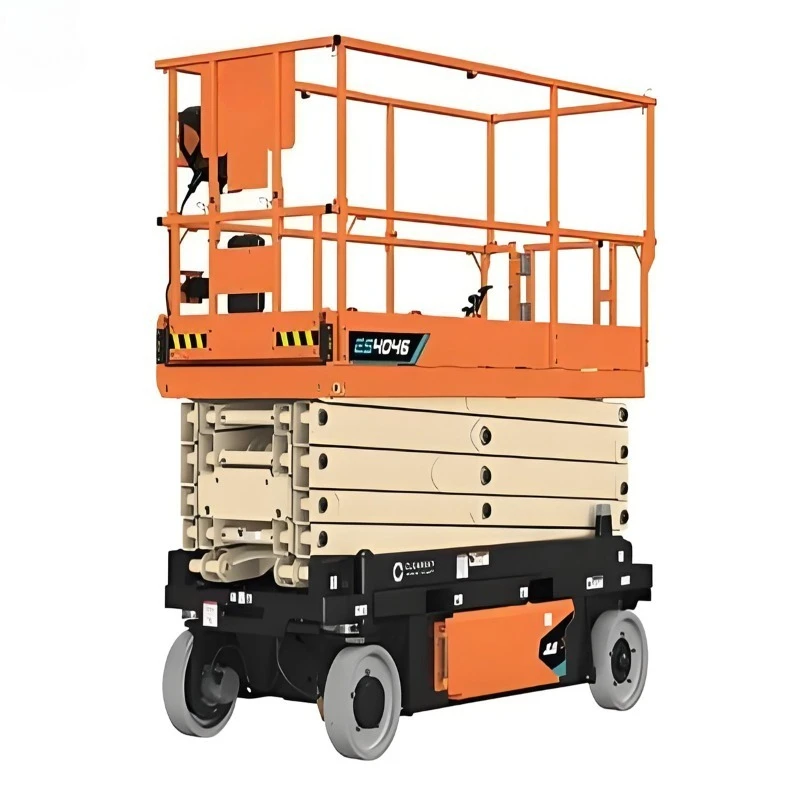 Electric scissor lift platform 11.9 meters high 350 kg capacity Construction work Core engine Motor components are simple
