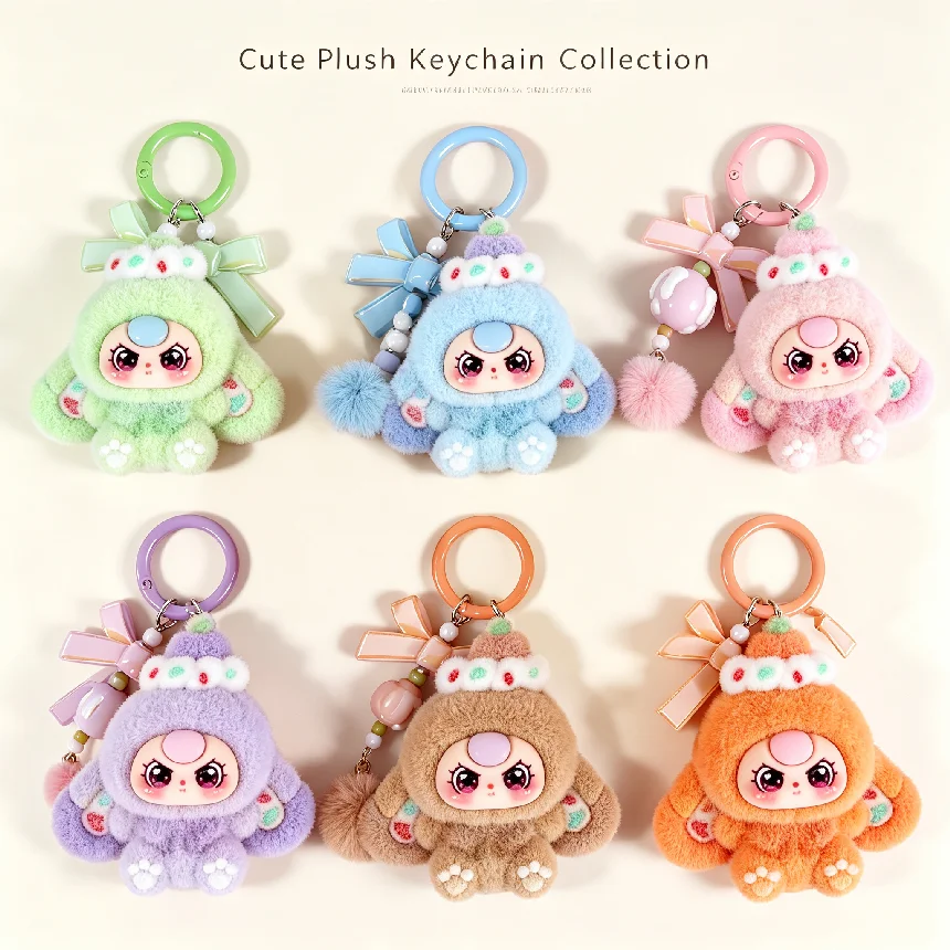 1pc Bag Pendant For Kawaii Baby Three Mini Cartoon Babythree Keychain Cute Doll Gift Diy Pendant Accessories Decoration