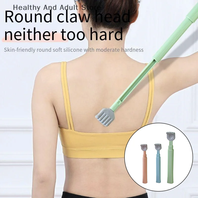 

Soft Silicone Head Back Scratcher Telescopic Back Itching Relief Massager Portable For Old Man Household Manual Massager