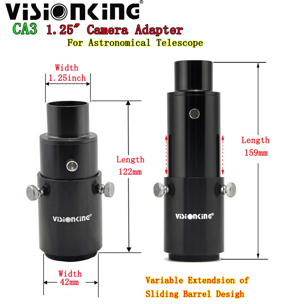 Visionking 1.25 "كاميرا قابلة للتمديد تلسكوب فلكي محول الملحقات M42x0.75 موضوع العدسة-الإسقاط التصوير الفوتوغرافي