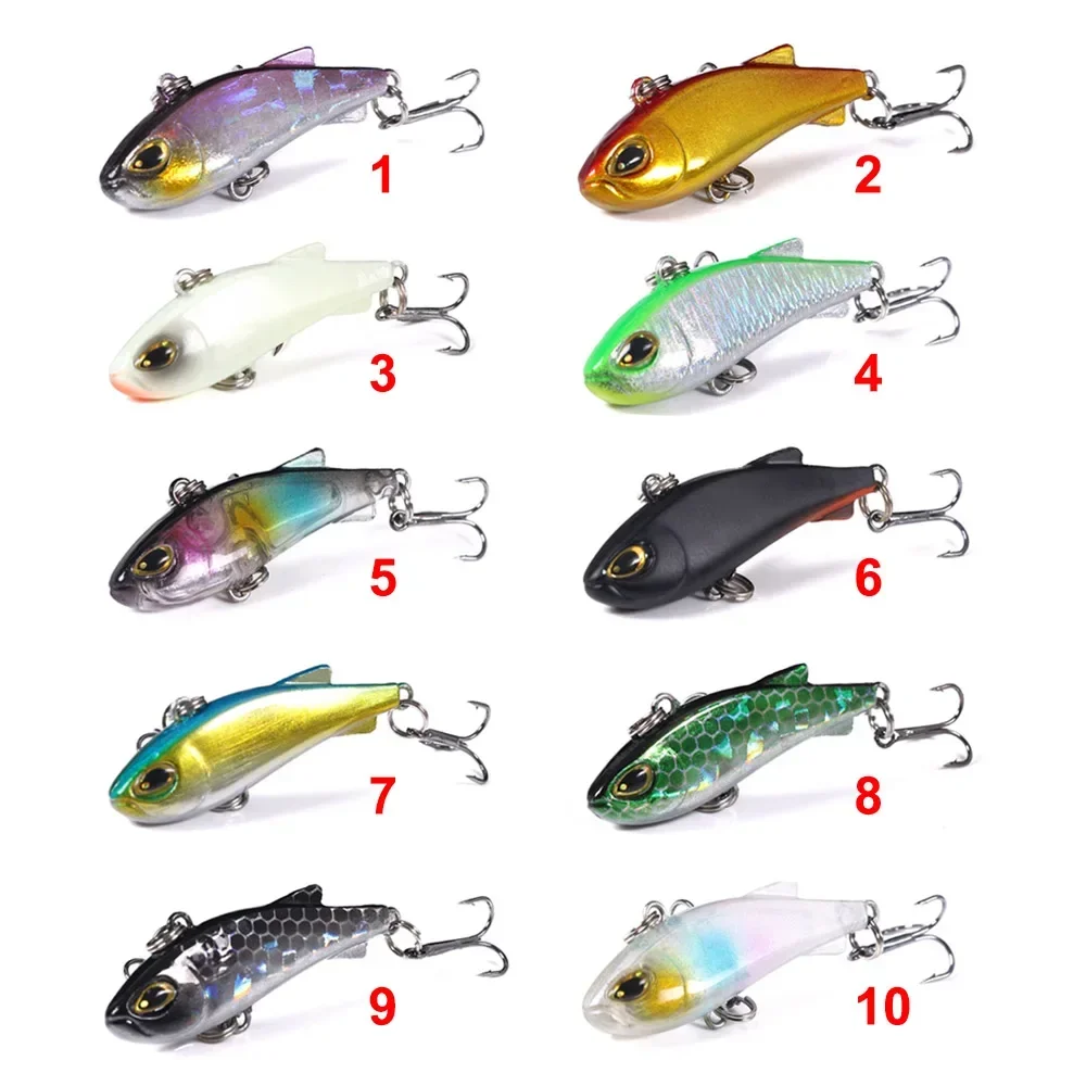 3D Imitation Fish Eye Artificial Plastic Hard Bait Bionic Spinnerbait 4cm/4g 10 Colours VIB Road Lure High Quality Craft Coating