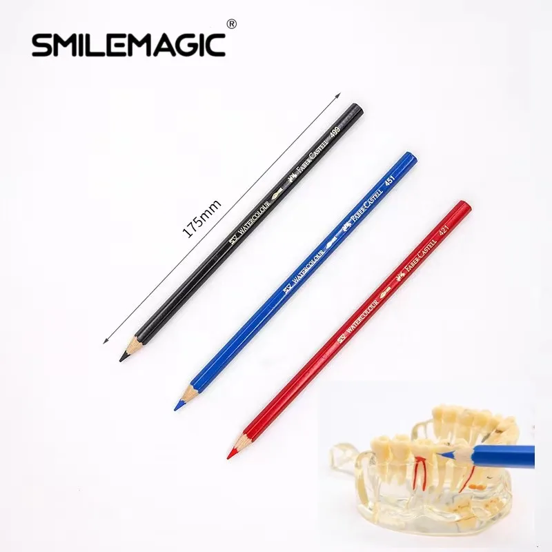 1Pcs Dental Oral Marker Pen Wood Intraoral Marker Red/Blue/Black Sterilizable Denture False Teeth Repair Sign Line Dentistry